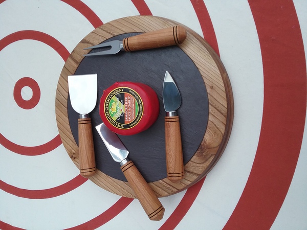 Oak Cheese/Deli Board with knives